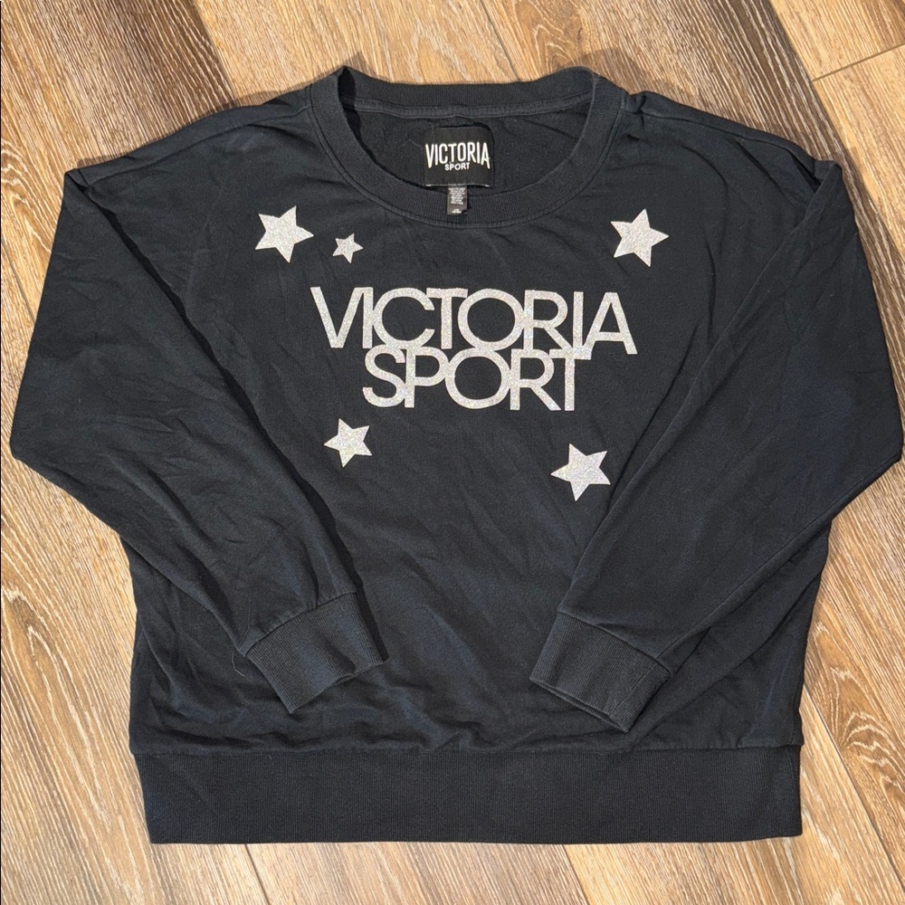 Victoria Sport Black Sweatshirt with Stars - Picture 1 of 1